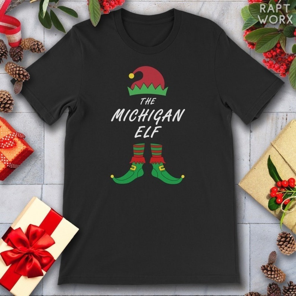 The Michigan Christmas Elf Fun Family Matching Shirts